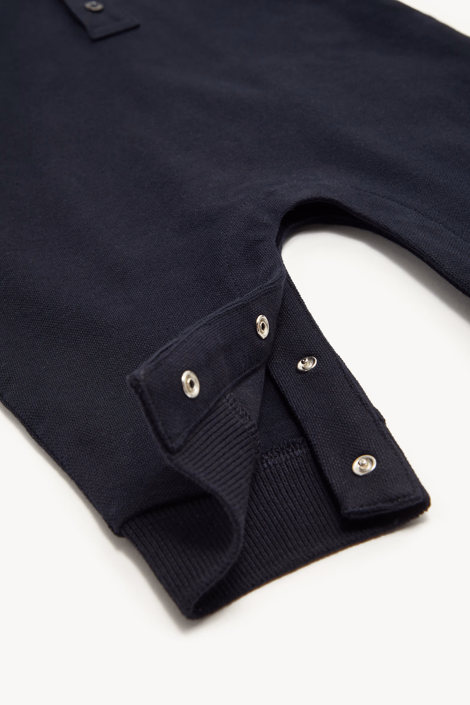Barboteuse en piqué de coton à bords tricolores Garçon Bleu marine Moncler 4